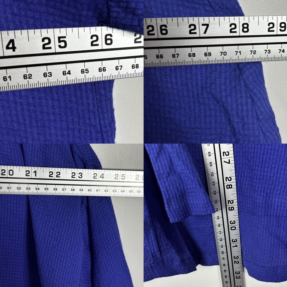IC Connie K Blue Linen Blend Top Womens Size XL USA Style 6670J Lagenlook Button - Picture 9 of 10